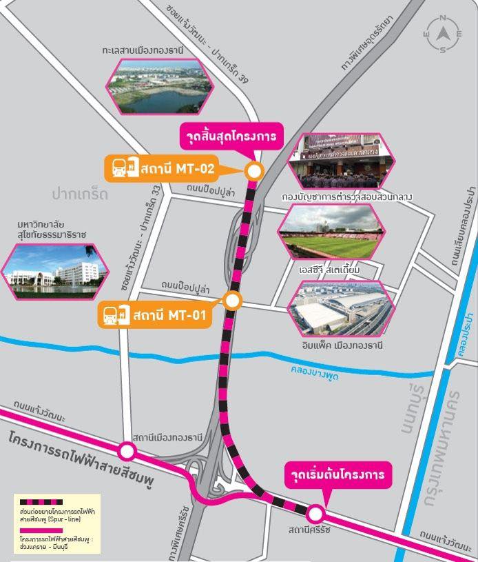 Read more about the article รถไฟฟ้า Monorail สายสีชมพูส่วนต่อขยายเมืองทองธานี